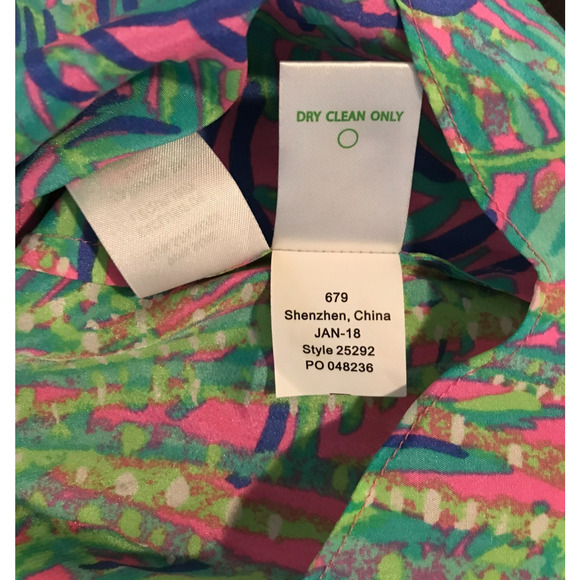 Lilly Pulitzer Adira Pink Sunset Coco Breeze Silk Off-Shoulder Top - Size Small - Picture 10 of 10